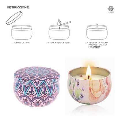Set 12 Velas Aromaterapia Soja