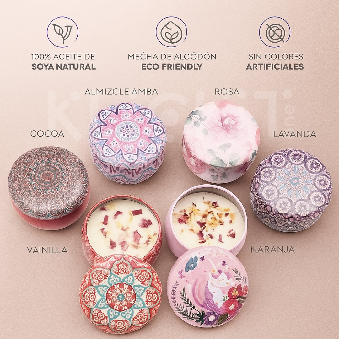 Set 6 Velas Aromaterapia Soja