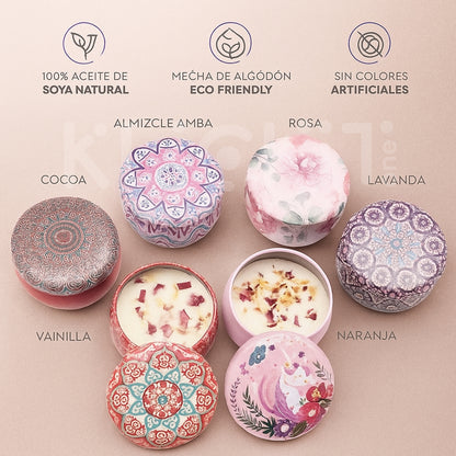 Set 6 Velas Aromaterapia Soja